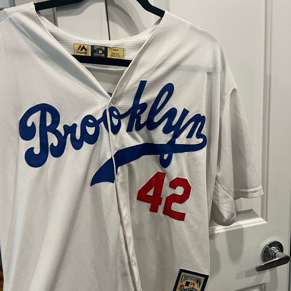 Jackie Robinson throwback jersey.